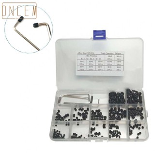 【ONCEMOREAGAIN】240Pcs M3/M4/M5/M6/M8 Carbon-Steel Hex Socket Set Grub Screws Kit+5Pcs Hex Keys