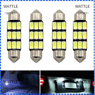Wattle หลอดไฟอ่านหนังสือ LED DC12V COB 39 มม. 4 ชิ้น สําหรับรถยนต์ 4 ชิ้น