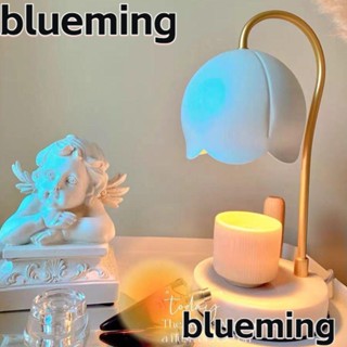 Blueming2 โคมไฟละลายขี้ผึ้ง ช่วยให้นอนหลับ ทรงลิลลี่ สีขาว สําหรับห้องนอน