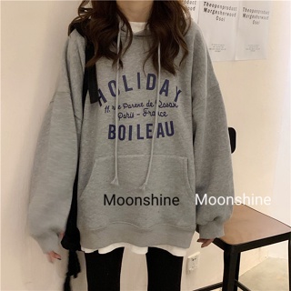 Moon เสื้อกันหนาว เสื้อแขนยาว ง่ายๆ chic ทันสมัย cozy WWY2390ALS36Z230909