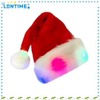 Lontime หมวกซานตาคลอส LED เรืองแสง สําหรับตกแต่งบ้าน เทศกาลคริสต์มาส