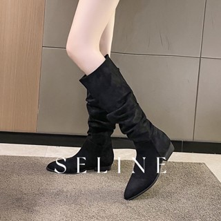 SELINE  แฟชั่นรองเท้า บูท รองเท้าบูทยาว ไซส์ใหญ่ รองเท้า boots อ่อน กีฬาและแฟชั่น ธรรมชาติ เบาเป็นพิเศษ  รุ่นใหม่ Beautiful Unique ทันสมัย B94F0RE 37Z230910