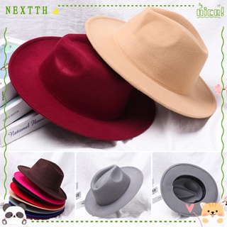 Nextth Fedora หมวกปีกกว้าง หมวกคาวบอย แฟชั่นฤดูใบไม้ร่วง ฤดูหนาว สําหรับเต้นรํา ปาร์ตี้