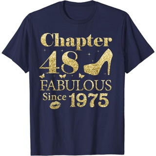 เสื้อยืด พิมพ์ลาย Chapter 48 Fabulous Since 1975 48Th ของขวัญวันเกิด สําหรับสุภาพสตรี