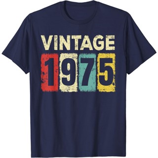 เสื้อยืด พิมพ์ลาย 1975 48th Birthday สไตล์วินเทจ สําหรับวันเกิด 48 ปี