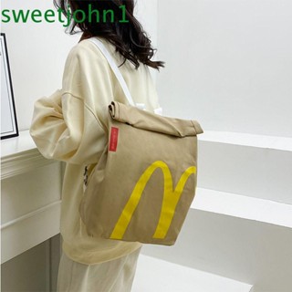 Sweetjohn McDonalds กระเป๋าเป้สะพายหลัง กระเป๋าสะพายไหล่ กระเป๋าเก็บแล็ปท็อป ลําลอง จุของได้เยอะ สําหรับผู้หญิง