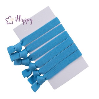 &lt;Happybay&gt; ยางมัดผมหางม้า ยืดหยุ่นสูง สีพื้น สําหรับเด็กผู้หญิง 6 ชิ้น ต่อชุด