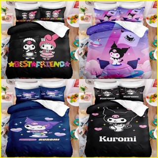 Yb3 ชุดเครื่องนอน ผ้าห่ม ลาย My Melody Kuromi 3in1 ซักทําความสะอาดได้ ใส่สบาย BY3