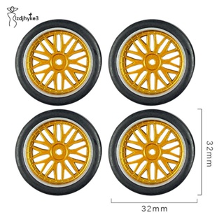 [lzdjhyke3] อะไหล่ขอบล้อ และยาง เส้นผ่าศูนย์กลาง 32 มม. ทนทาน แบบเปลี่ยน สําหรับรถบังคับ สเกล 1:18 4 แพ็ค
