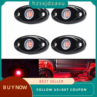 【hzsxjdzaxu】ชุดไฟนีออน Led 4 ดวง กันน้ํา สําหรับรถจี๊ป รถบรรทุก ATV Raptor Offroad Boat-Red