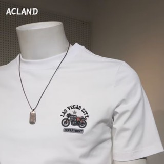 Acland เสื้อยืดผู้ชาย ผู้ชายเสื้อเชิ้ต เสื้อยืด ผ้านุ่ม ใส่สบาย ไม่หด ไม่ต้องรีด MTX2390KD6 37Z230915