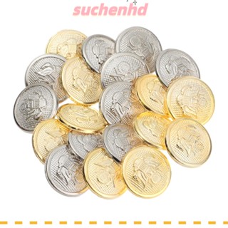 Suchenhd 10 ชิ้น กระดุมนกอินทรี ตกแต่ง ตรานกอินทรี โลหะ กลม เย็บเสื้อผ้า