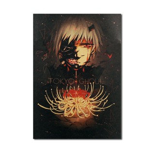 โปสเตอร์กระดาษคราฟท์ ลาย Tokyo Ghoul สไตล์เรโทร สําหรับตกแต่งภายในบาร์