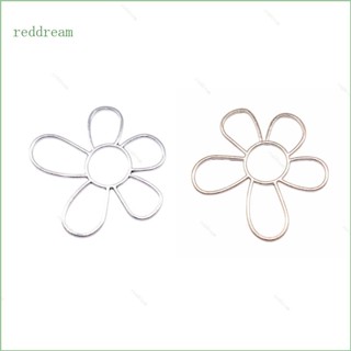 Redd จี้ดอกไม้กลวง สีแดง สําหรับทําเครื่องประดับ สร้อยคอ DIY