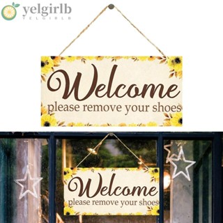 Yelgirlb ป้ายไม้ Welcome สําหรับติดประตูบ้าน สํานักงาน