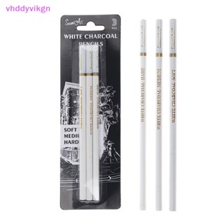 Vhdd ดินสอสเก็ตภาพ ถ่าน สีขาว สําหรับวาดภาพ ร่างภาพ 3 ชิ้น
