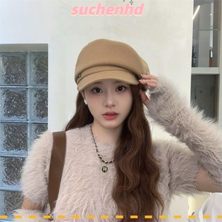 Suchenhd หมวกเบเร่ต์ ผ้าฝ้าย ทรงแปดเหลี่ยม ขนาดเล็ก สไตล์วรรณกรรม สําหรับผู้หญิง และผู้ชาย 2023