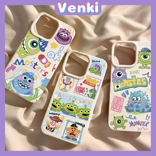 VENKI - เข้ากันได้สำหรับ เคสไอโฟน เคสไอโฟน11 เคส iphone 11 กรณีเป็นมิตรกับสิ่งแวดล้อมย่อยสลายได้สีขาวกรณีกันกระแทกน่ารักสีฟ้าสีเขียวมอนสเตอร์เข้ากันได้กับ iPhone 14 PRO MAX 13 PRO MAX 12 11Pro MAX XR XS 7Plus 8 PLUS