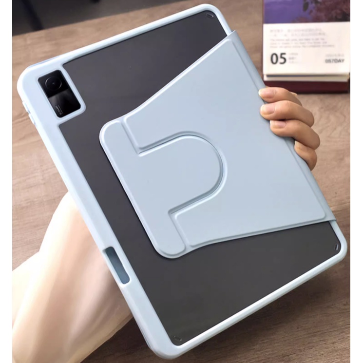 360° เคสอะคริลิคใส แบบแข็ง หมุนได้ พร้อมช่องใส่ดินสอ สําหรับ Xiaomi Redmi Pad SE 11 นิ้ว Xiaomi Pad 6 5 Pro 11 นิ้ว Redmi Pad 10.61