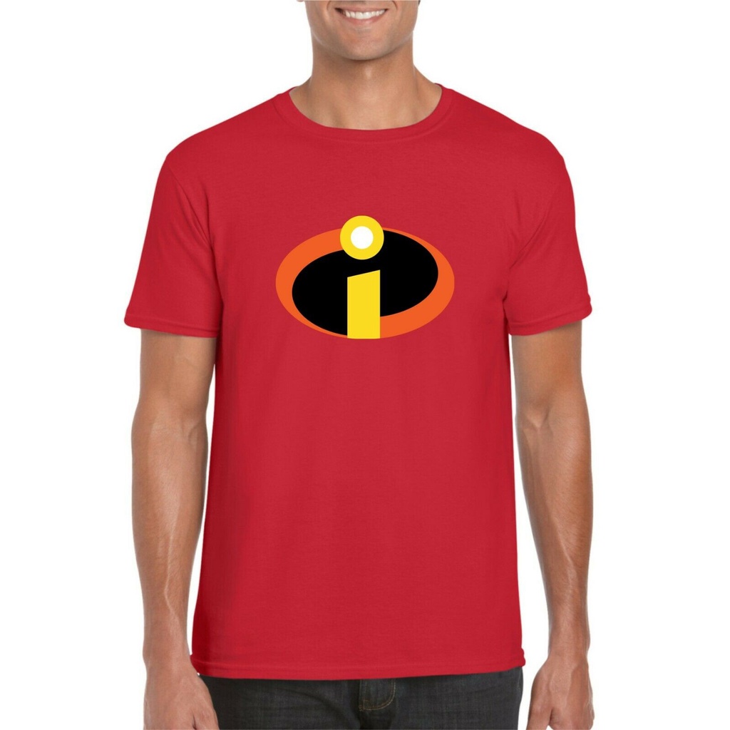 เสื้อยืดแขนสั้นคอกลมเสื้อยืด พิมพ์ลายโลโก้การ์ตูนตลก The Incredibles สําหรับผู้ชาย และผู้หญิงCotton 100% [S-5XL]