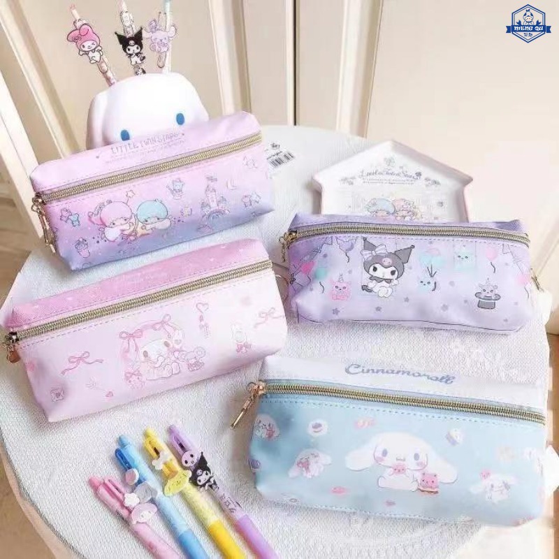 กระเป๋าดินสอ ขนาดใหญ่ จุของได้เยอะ ลาย Sanrio Pochacco Kuromi Cinnamoroll Melody สําหรับใส่เครื่องเขียน เครื่องสําอาง