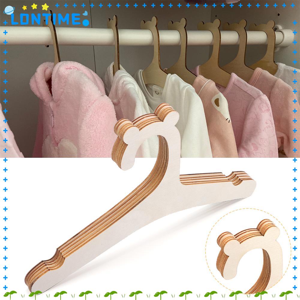Lontime ไม้แขวนเสื้อ ไม้แขวนเสื้อ รูปหมีน่ารัก ไม่เสียรูป สําหรับเด็ก 5 ชิ้น