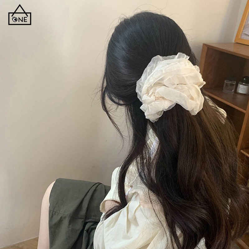 COD❤️ยางรัดผมผ้าตาข่ายหลากสีหวานสไตล์เกาหลีแฟชั่นหรูหราหางม้าเครื่องประดับผมสำหรับผู้หญิง-a.one - รูปที่ 5