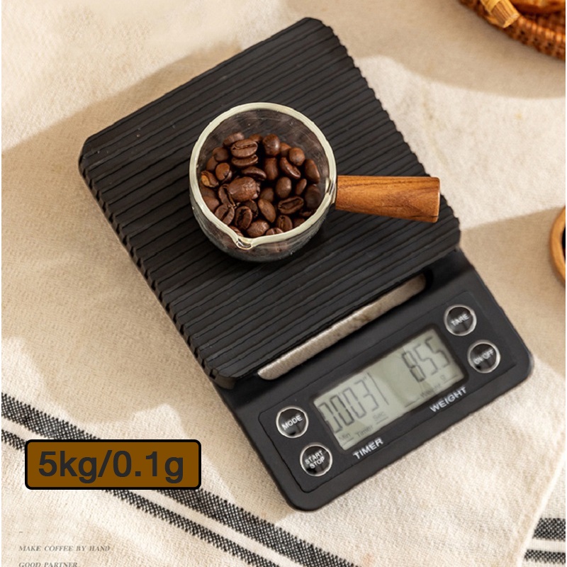 ตาชั่งกาแฟ 5kg/0.1g ตาชั่งดิจิตอล เครื่องชั่งกาแฟ เหมาะสำหรับชั่งอาหาร ตาชั่ง มีฟังชั่นชดเชยน้ำหนัก Coffee scale Encorem