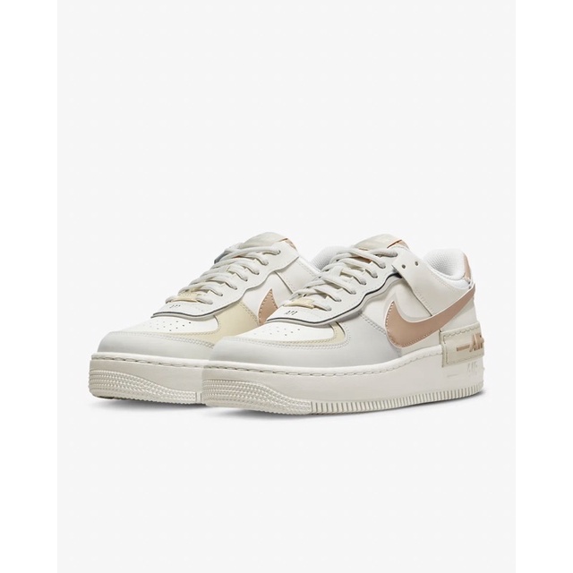 ของแท้ 100% Nike Air Force 1 Low Shadow Fossil  Bone Sneakers