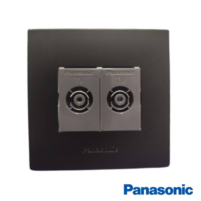 Hitam Panasonic Double Outlet TV Antenna สีดํา WEJ2501H