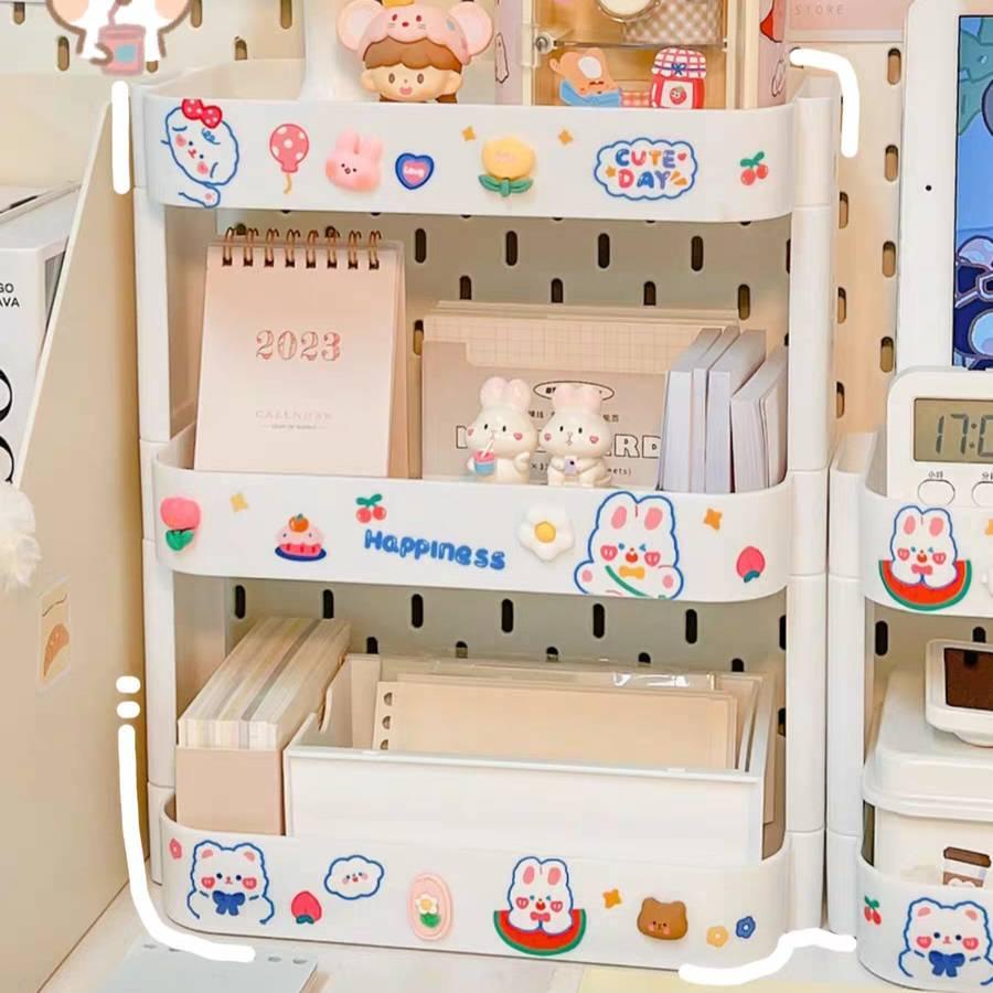 🥭🍁ฟรีสติ๊กเกอร์🥭🍁 ชั้นวางของ ใส่เครื่องสำอาง เครื่องเขียน จัดระเบียบครัว ประหยัดพื้นที่ - รูปที่ 5