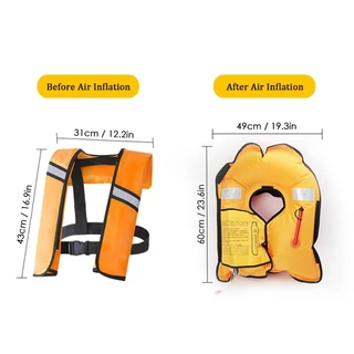 เสื้อชูชีพ แบบพองลม พร้อมแก๊ส CO2 เหมาะสำหรับผู้ใหญ่เด็กว่ายน้ำตกปลาและกีฬาทางน้ำน้ำ