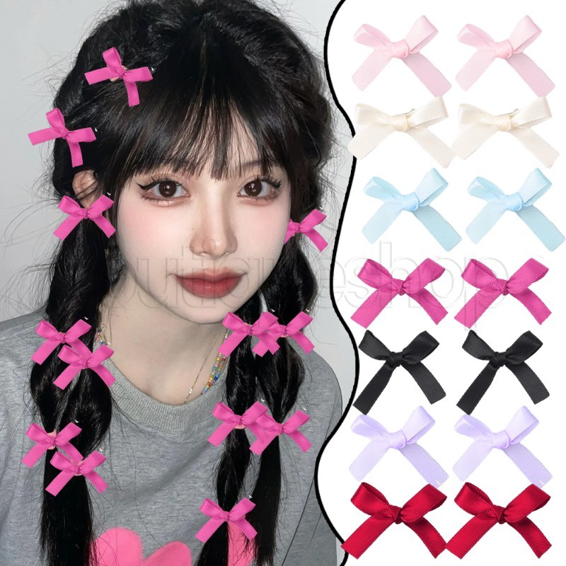 [ Featured ] กิ๊บติดผมหน้าม้า ด้านข้าง สไตล์เกาหลี สําหรับผู้หญิง 8 ชิ้น / กิ๊บโบว์ริบบิ้น / กิ๊บปากเป็ด ไร้รอยต่อ / ปิ่นปักผม ฤดูร้อน / เครื่องประดับผมแฟชั่น / เครื่องมือจัดแต่งทรงผม