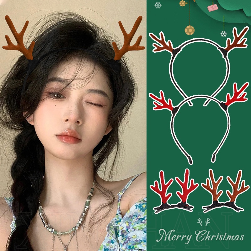 สาวน่ารัก กวางเรนเดียร์ ฮอร์น กํามะหยี่ ที่คาดผม / เครื่องประดับผมยอดนิยม / ผู้หญิง คริสต์มาส เขากวาง ที่คาดผม / คริสต์มาส ปาร์ตี้ คอสเพลย์ ตกแต่งหมวกกันน็อก