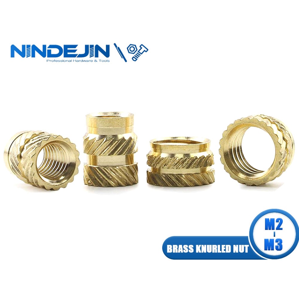 Nindejin ชุดน็อตทองเหลือง M2 M3 สําหรับเครื่องพิมพ์ 3D แล็ปท็อป 40 50 ชิ้น