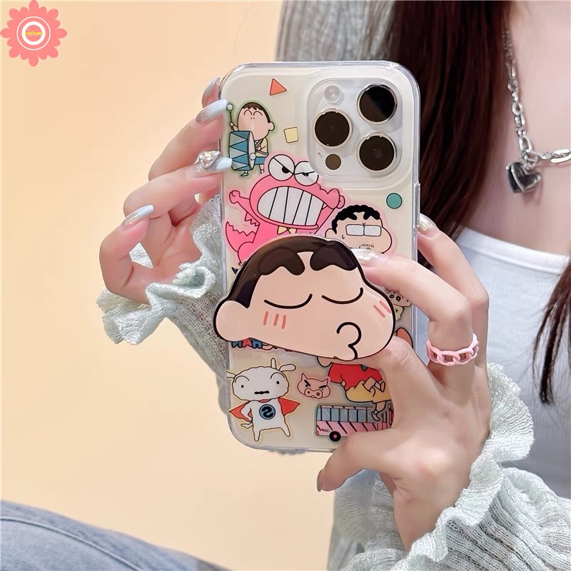 เคสโทรศัพท์มือถือ ลายการ์ตูนชินจังน่ารัก พร้อมขาตั้ง สําหรับ VIVO Y27 Y17 Y30 Y93 Y22 Y02 Y91C Y12 Y12i Y12S Y35 Y11 Y16 Y15s Y02s V25 Y15 Y21 Y31 Y95 Y20 V29 E Y75 Y33s Y50 Y51 Y21s Y15A Y20i