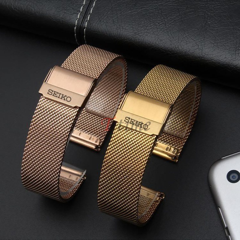 สายนาฬิกาข้อมือสเตนเลส 18 มม. 19 มม. 20 มม. 21 มม. 22 มม. Milan 0.6mesh สําหรับ Seiko No. หอยเป๋าฮื้อกระป๋อง 5 PROSPEX