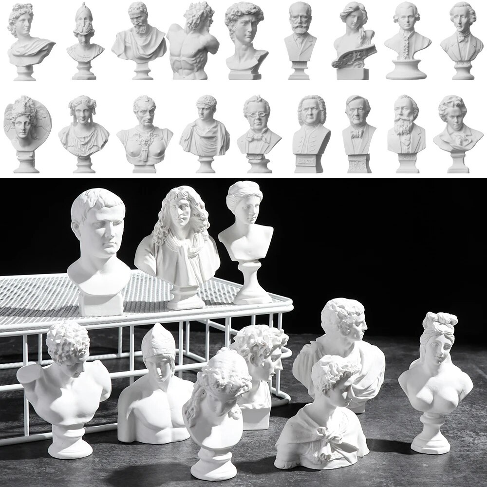 Nordic Style Crafts Famous Sculpture Plaster Bust Statue Miniature Greek Figurine Gypsum Portraits H