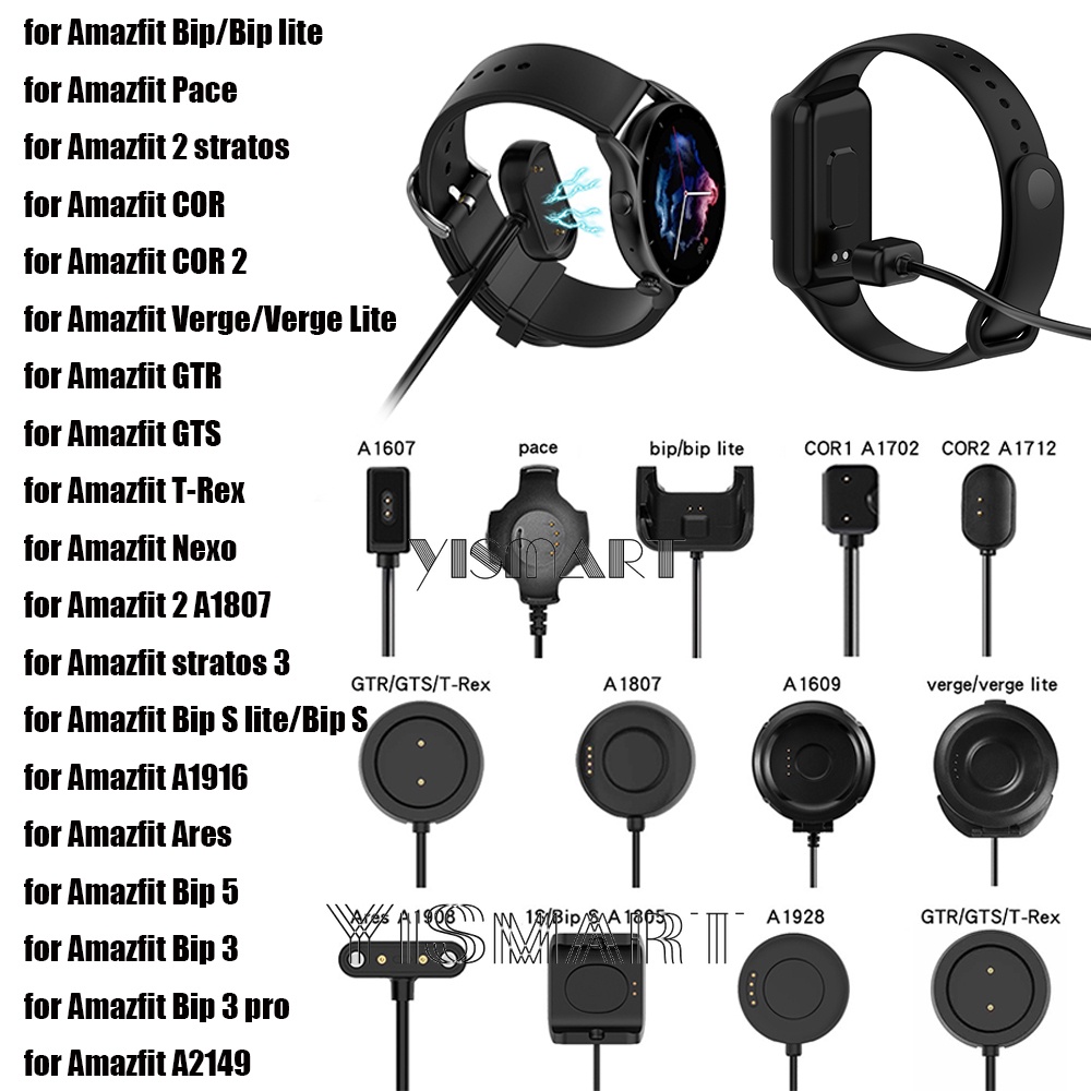 สําหรับ Amazfit Active Bip 6 5 3 Pro T-Rex GTS GTR สายชาร์จสําหรับ Amazfit Stratos Verge Pace Nexo Ares Cradle