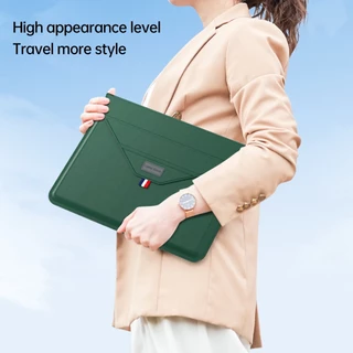 เคสกระเป๋าใส่แล็ปท็อป หนัง PU นิ่ม กันน้ํา พร้อมขาตั้ง 13.3 14 15 16 นิ้ว สําหรับ asus Acer matebook air pro 13