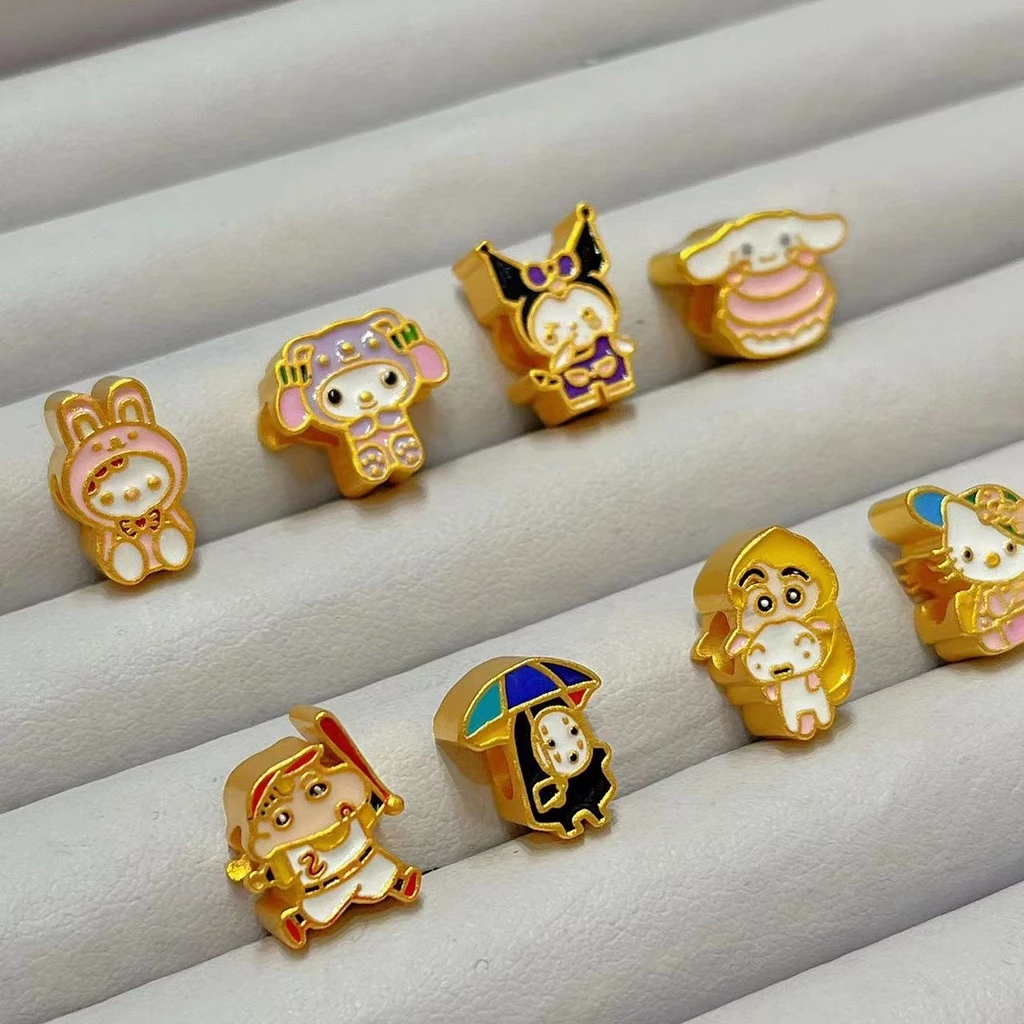 สร้อยข้อมือลูกปัดลายชินนาม่อน คุโรมิ ชินจัง ไร้หน้า สีทอง thumbnail 4