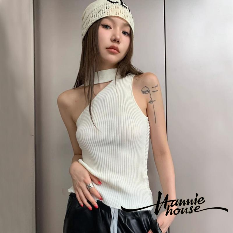 เสื้อครอปท็อป เปิดไหล่ข้างเดียว ผ้าถัก สําหรับผู้หญิง