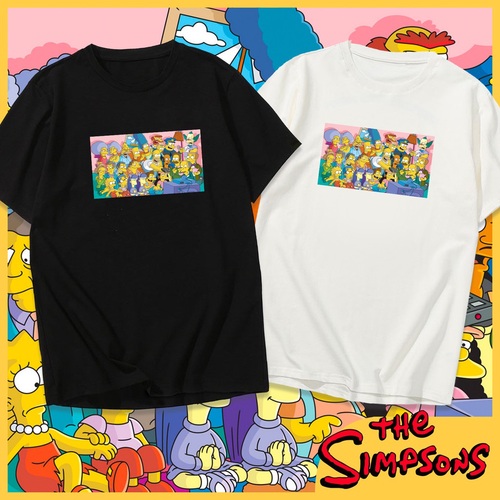 พิมพ์ลาย เสื้อยืด cotton The Simpsons Shirt The Simpson TShirt Cotton Unisex Asian Size 7 colors_03