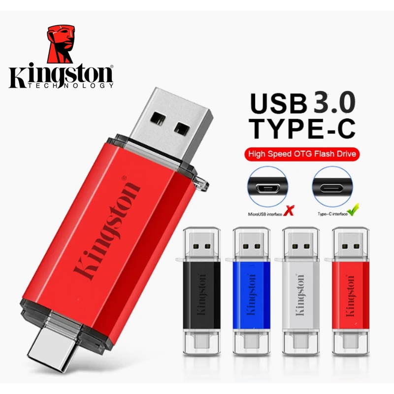 แฟลชไดรฟ์ USB ของ Kingston Type-C OTG 1TB 2TB Pendrive ที่เก็บภายนอก Micro Memory Stick Type-C
