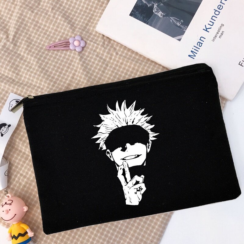กระเป๋าเครื่องเขียน กระเป๋าดินสอ พิมพ์ลายการ์ตูนอนิเมะ Ujutsu Kaisen สไตล์ญี่ปุ่น ฮาราจูกุ