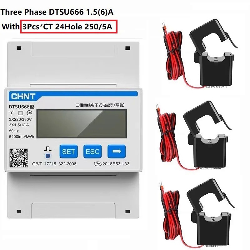 CHINT DDSU666 DTSU666 80A Din Rail Digital Voltmeter Current Power พลังงานไฟฟ้า KWH เมตรโวลต์ Amp Modbus RS485 AC 230V 380V โซลาร์เซลล์อินเวอร์เตอร์ระบบ mismatch