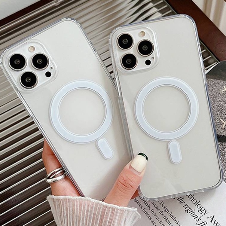 Magnetic Case Compitable สําหรับ iphone 17 16 7G 8G SE2020 7P 8P X XS XR 11 12 13 14 15Pro Max โปร่งใส TPU แม่เหล็กชาร์จไร้สายเคสโทรศัพท์ Anti-Scratch โทรศัพท์ฝาครอบป้องกัน