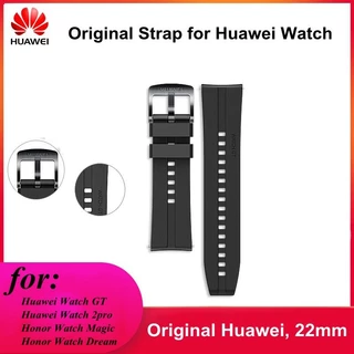 22 มม.Original HuaweiสายGT 5 GT1 GT2e 2pro GT26 GT3/46 มม.FluoroสายยางเหมาะสําหรับHuawei watch 5 GT Runnerแฟชั่นสายกีฬา