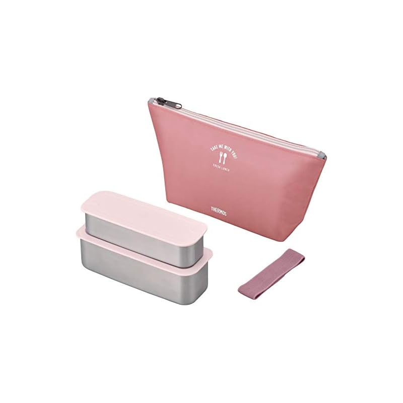 Thermos Lunch Box 2-Tier Slim Fresh Lunch Box 635ml Dusty Pink DSA-604W DTP