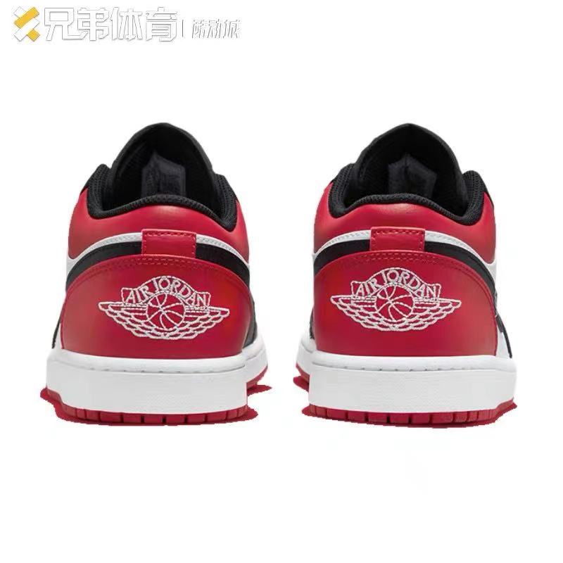 [Local Delivery] Nike_ Air Jordan_ 1 Low AJ1 Black Red Toe Low Cut Basketball Shoe 553558-612